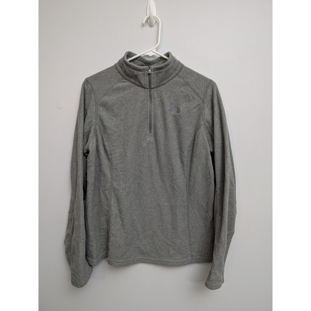 X2 The North Face 1/4 Zip Sweater Pullover Size L Fleece Women's Gray